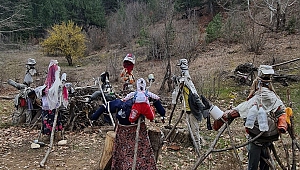 Yabani hayvanları korkutmak için cansız mankenli önlem