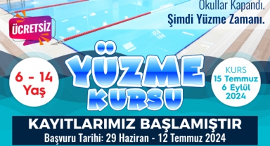 Başkan Toptaş’ın Öğrencilere Karne Hediyesi Yüzme Kursu Oldu