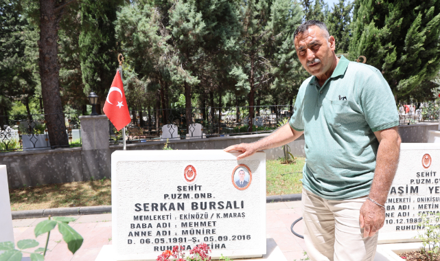 Bayram ve Babalar Günü'nde Şehit Oğluna Ziyaret