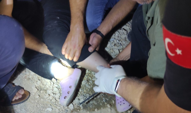 Ayağına İnşaat Demiri Battı