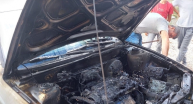 Kahramanmaraş'ta Otomobil Yangını