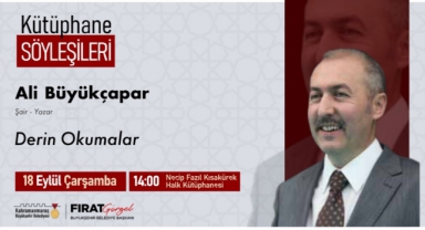 Kütüphane Söyleşileri’nde Yazar Ali Büyükçapar Okurlara Seslenecek