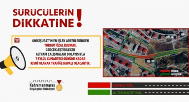 Turgut Özal Bulvarı, 7 Eylül’e Kadar Kısmi Olarak Trafiğe Kapatıldı
