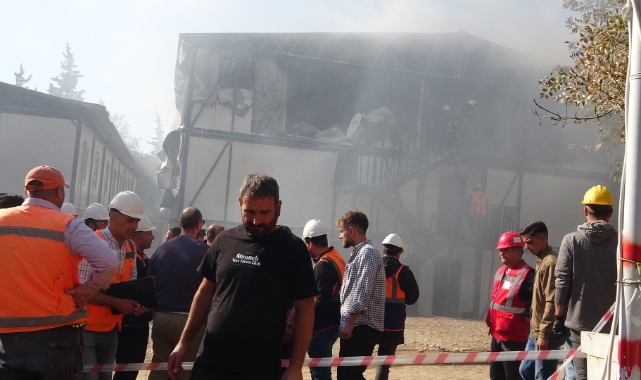 Kahramanmaraş'ta İnşaat İşçilerinin Kaldığı Konteynerde Yangın