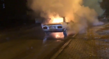Kahramanmaraş’ta Otomobil Yangını