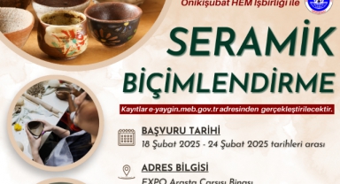 Seramik Sanatına İlgi Duyanlara Onikişubat Belediyesi’nden Müjde