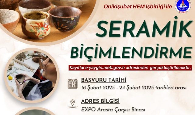 Seramik Sanatına İlgi Duyanlara Onikişubat Belediyesi’nden Müjde