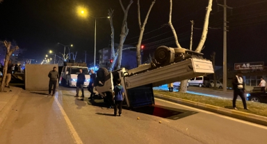 Otomobille Çarpışan Araç Takla Attı, Sürücü Yaralandı