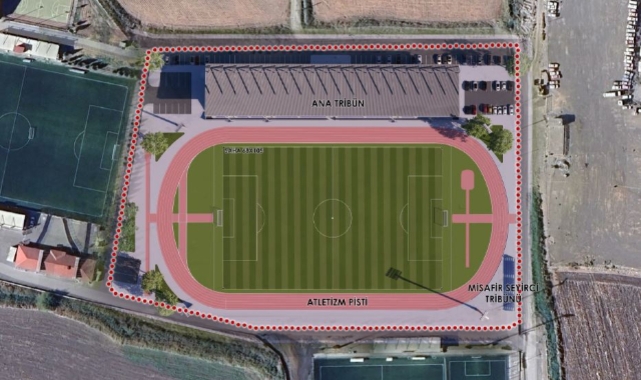 Şehrin Yeni Futbol Sahası Hızla Yükseliyor