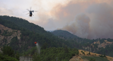 Kahramanmaraş'ta Yangına Havadan Karadan Müdahale Sürüyor