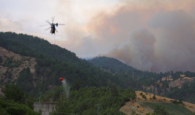 Kahramanmaraş'ta Yangına Havadan Karadan Müdahale Sürüyor
