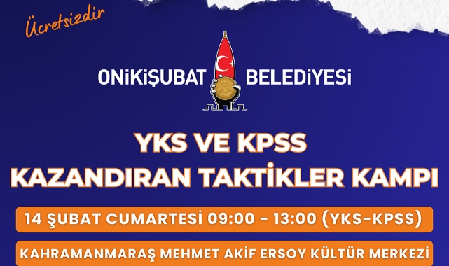 Onikişubat Belediyesi’nden YKS ve KPSS Adaylarına Büyük Destek: Kazandıran Taktikler Kampı Yeniden Başlıyor