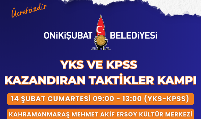 Onikişubat Belediyesi’nden YKS ve KPSS Adaylarına Büyük Destek: Kazandıran Taktikler Kampı Yeniden Başlıyor