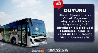 Büyükşehir’den 23 Nisan’da Ücretsiz Toplu Taşıma Hizmeti