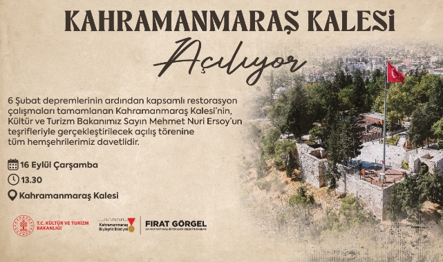 Tarihi Kahramanmaraş Kalesi’nin Resmi Açılışına Tüm Vatandaşlar Davet Edildi