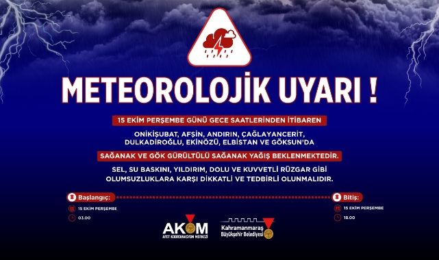 8 İlçede Kuvvetli Sağanak Uyarısı!
