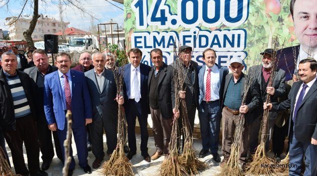 Büyükşehir’den çiftçilere elma fidanı