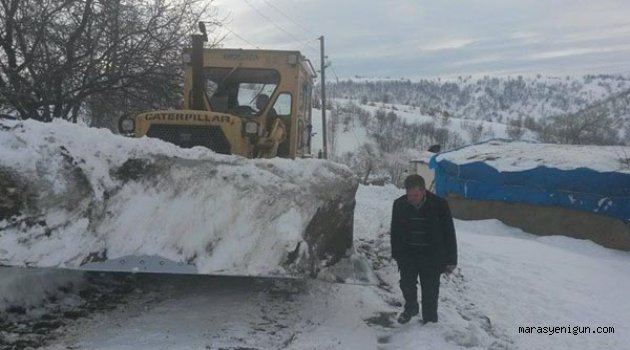 Ekinözü’nde Kar Nedeniyle Kapanan Yollar Açıldı.