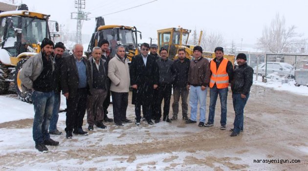Ekinözü’nde Karla Mücadele Ekibi İş Başında