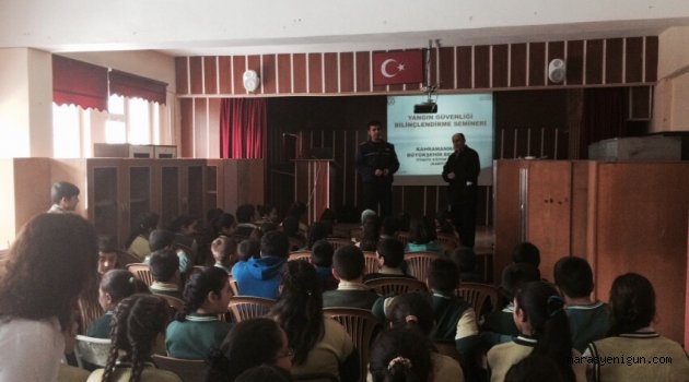 İTFAİYE’DEN GÖKSUN’DAKİ OKULLARDA EĞİTİM VE TATBİKAT