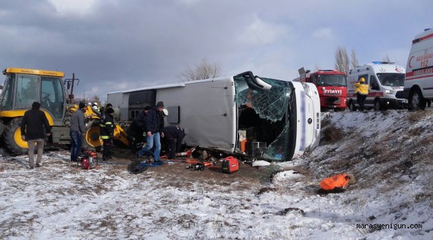 Kahramanmaraş-Kayseri Karayolunda 2 Otobüs Devrildi: 31 Yaralı