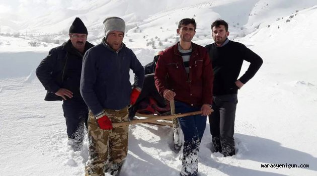 Kahramanmaraş’ta Kızakla Hasta Nakli