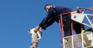 Korkuyla Tırmandığı Yerden İtfaiyeciler Tarafından Kurtarıldı