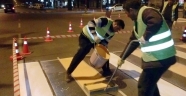 YOL ÇİZGİLERİ YENİLENİYOR