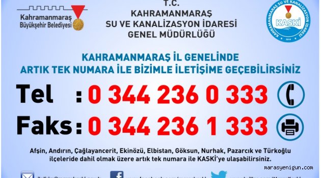 Vatandaş KASKİ Genel Müdürlüğü’ne Bir Numaradan Ulaşabilir